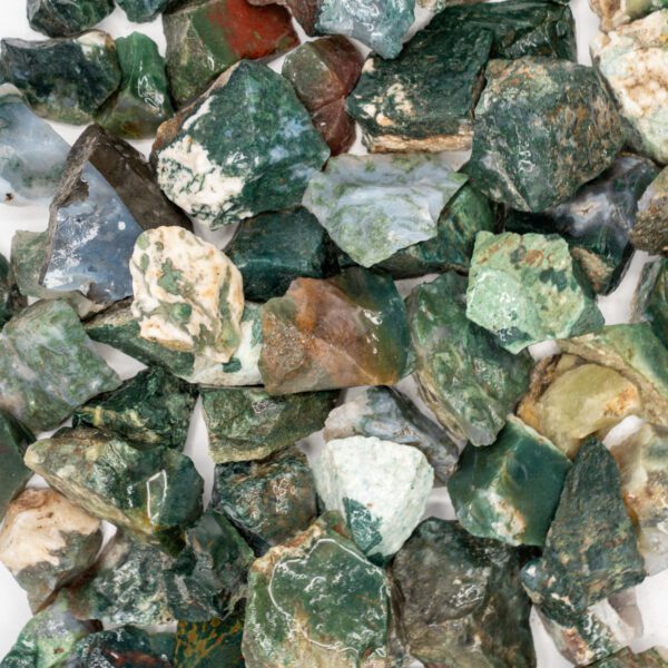 Moss Agate Tumbling Rough (Per LB)